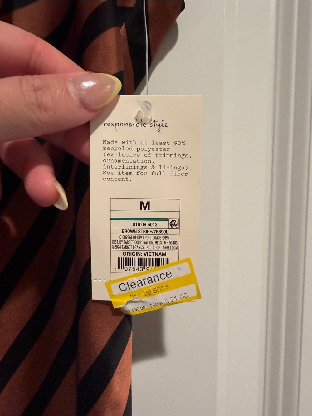 a new day Brown and Black Striped Slip Midi Dress - Picture 2 of 3